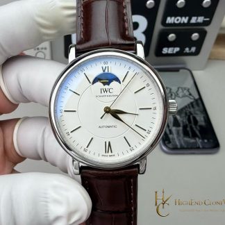 IWC IW459401 Portofino Automatic Moon Phase 40mm White Dial super clone watch front view