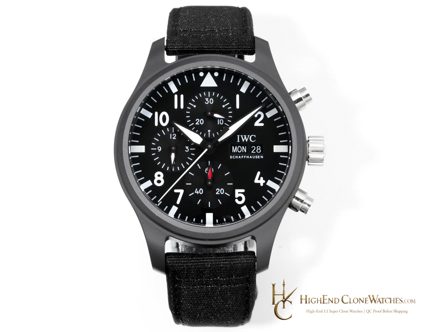 IWC Pilot Chronograph Top Gun 41mm IW389101 super clone watch front view