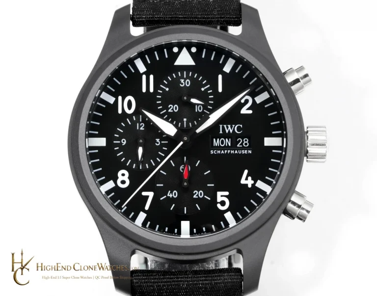 IWC Pilot Chronograph Top Gun 41mm IW389101 super clone watch dial detail