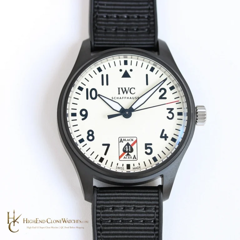 IWC Pilots Watch Automatic 41mm Black Aces IW326905 super clone watch dial detail