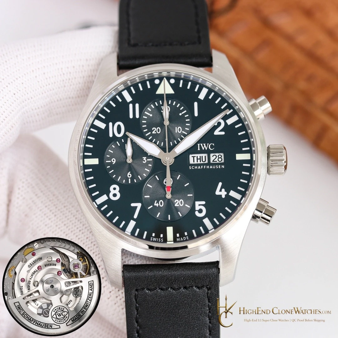 IWC Pilots Watch Chronograph 41mm IW388111 super clone watch bezel detail