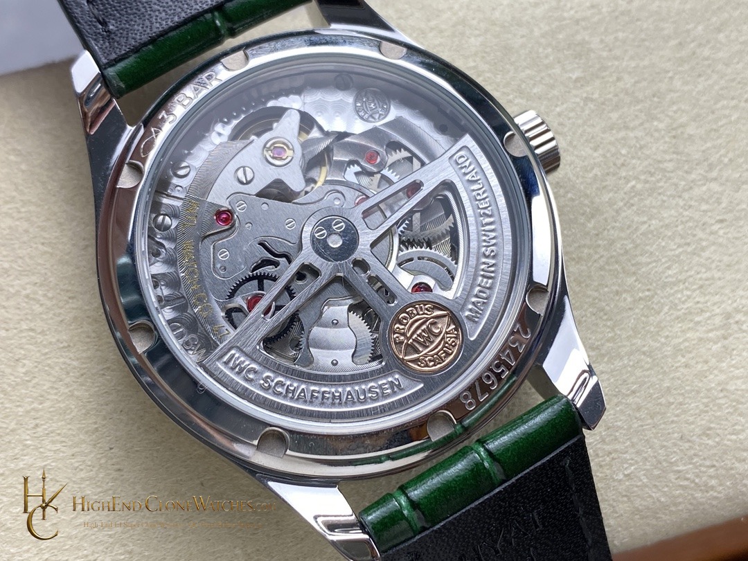 IWC Portugieser Automatic Green dial 40mm IW358310 super clone watch caseback detail