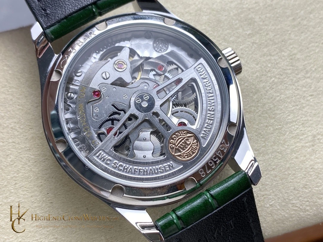 IWC Portugieser Automatic Green dial 40mm IW358310 super clone watch caseback detail