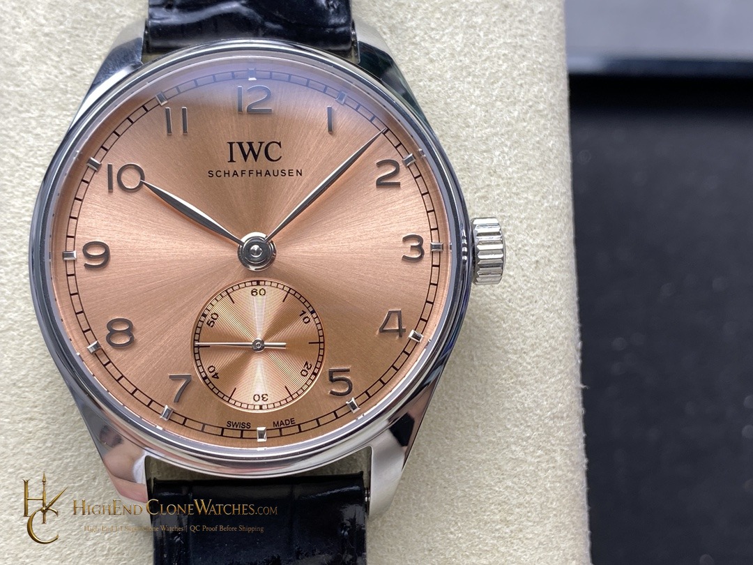 IWC Portugieser Automatic Pink dial 40mm IW358313 super clone watch front view
