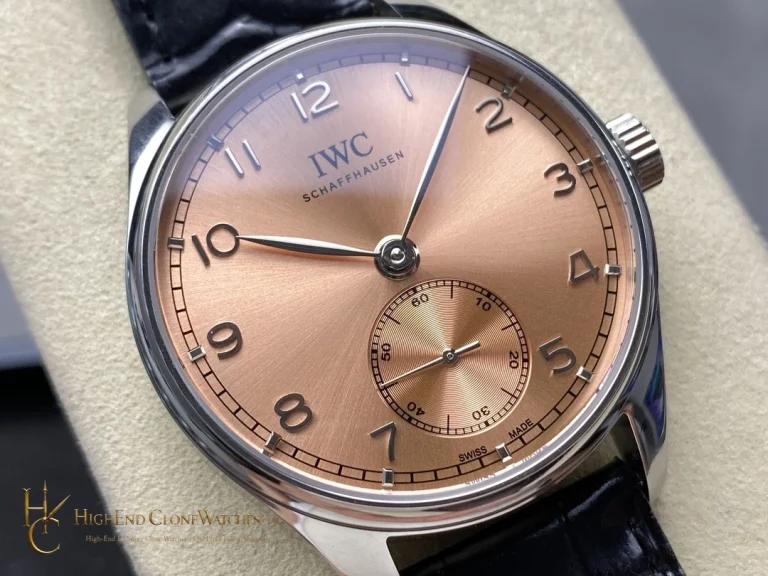 IWC Portugieser Automatic Pink dial 40mm IW358313 super clone watch dial detail