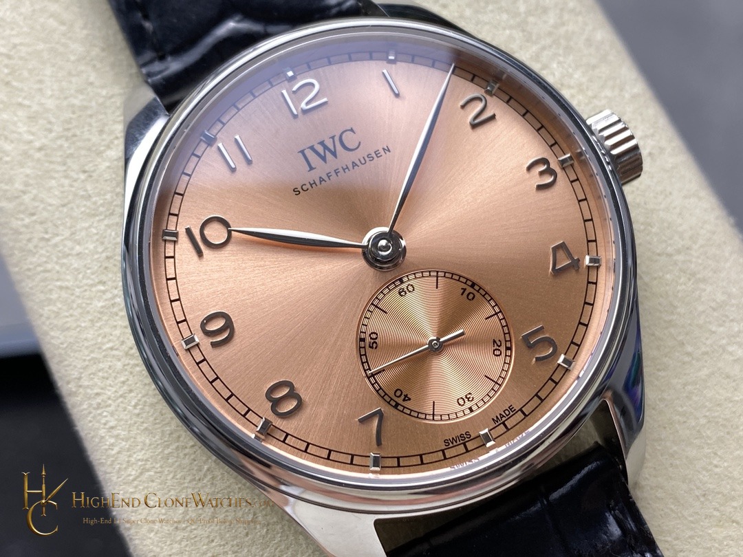 IWC Portugieser Automatic Pink dial 40mm IW358313 super clone watch dial detail
