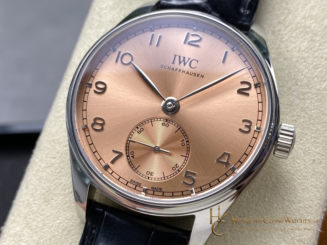 IWC Portugieser Automatic Pink dial 40mm IW358313 super clone watch bezel detail
