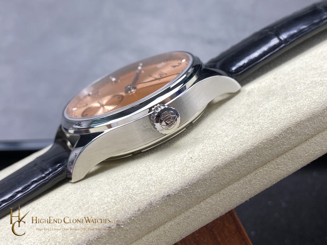 IWC Portugieser Automatic Pink dial 40mm IW358313 super clone watch clasp detail