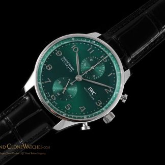 IWC Portugieser Chronograph Green Dial 41mm IW371615 super clone watch dial detail