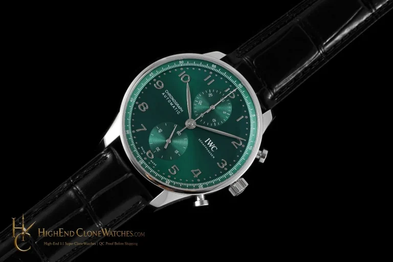 IWC Portugieser Chronograph Green Dial 41mm IW371615 super clone watch dial detail