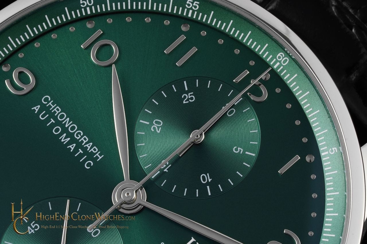 IWC Portugieser Chronograph Green Dial 41mm IW371615 super clone watch side case profile