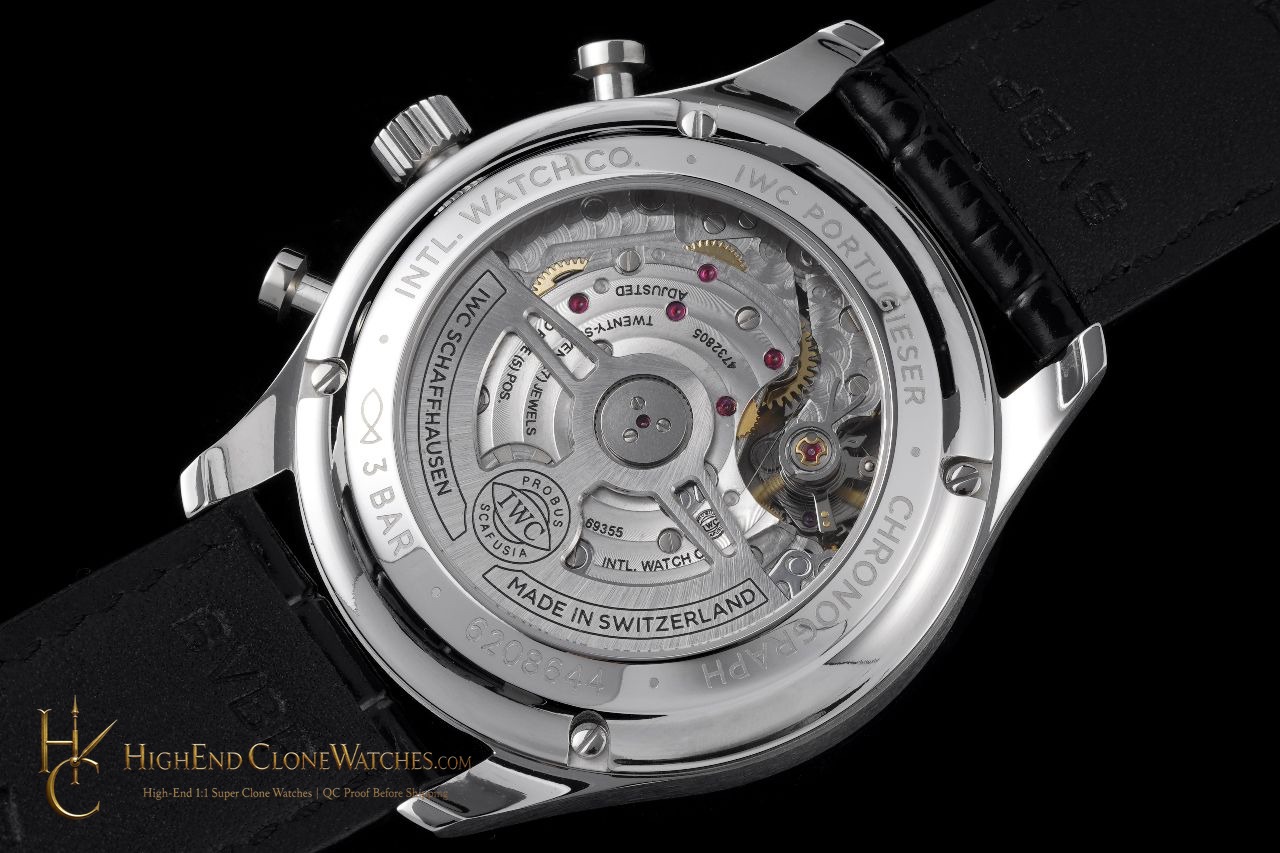 IWC Portugieser Chronograph Green Dial 41mm IW371615 super clone watch clasp detail