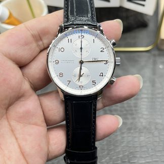 IWC Portugieser Chronograph Silver Dial 41mm IW371445 super clone watch front view