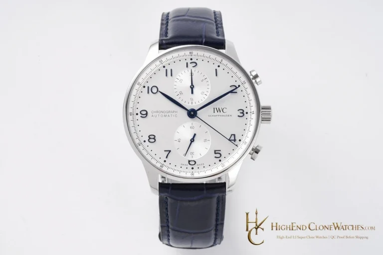 IWC Portugieser Chronograph Silver Dial 41mm IW371605 super clone watch front view