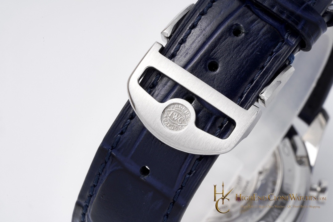 IWC Portugieser Chronograph Silver Dial 41mm IW371605 super clone watch caseback detail
