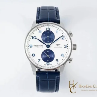 IWC Portugieser Chronograph White Dial 41mm IW371620 super clone watch front view