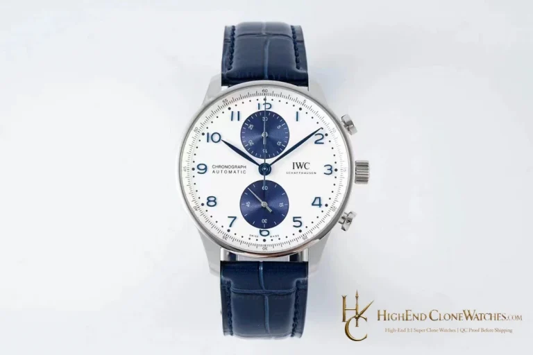 IWC Portugieser Chronograph White Dial 41mm IW371620 super clone watch front view