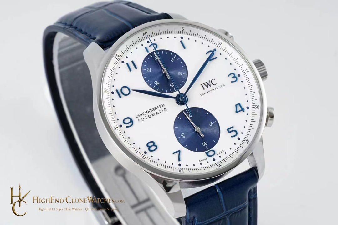 IWC Portugieser Chronograph White Dial 41mm IW371620 super clone watch side case profile
