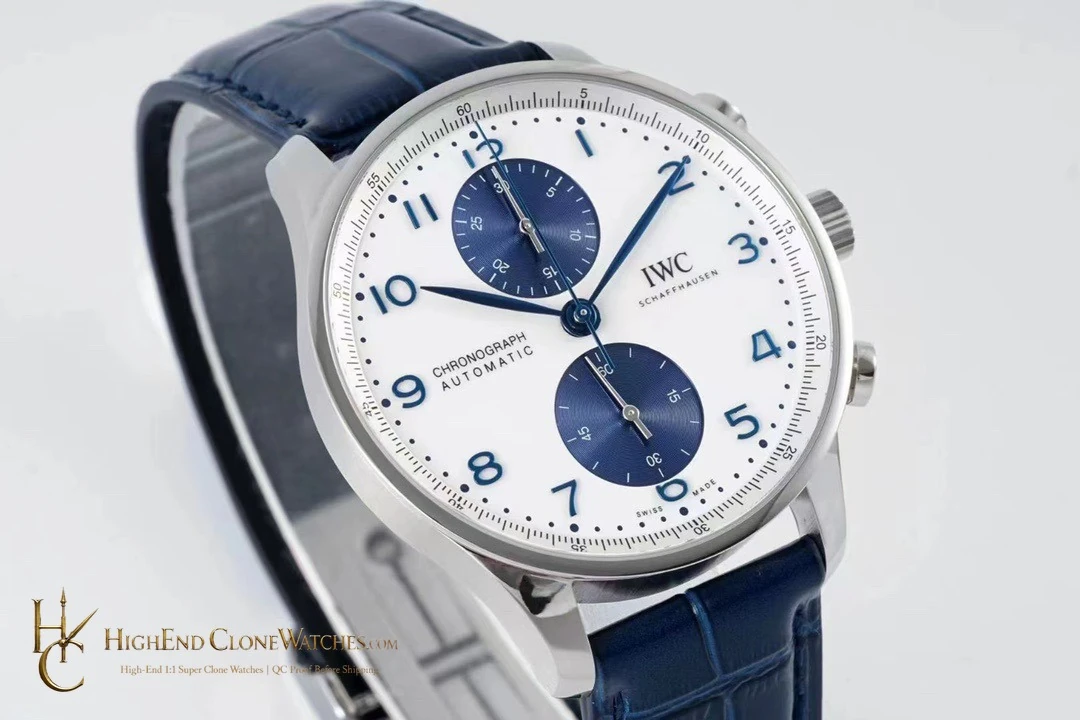 IWC Portugieser Chronograph White Dial 41mm IW371620 super clone watch side case profile