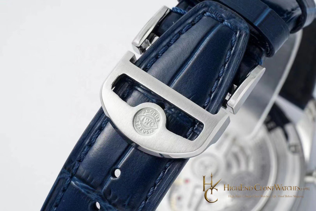 IWC Portugieser Chronograph White Dial 41mm IW371620 super clone watch clasp detail