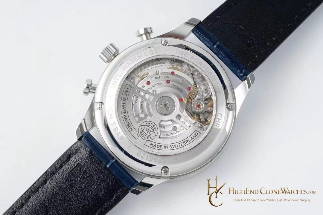 IWC Portugieser Chronograph White Dial 41mm IW371620 super clone watch angled view
