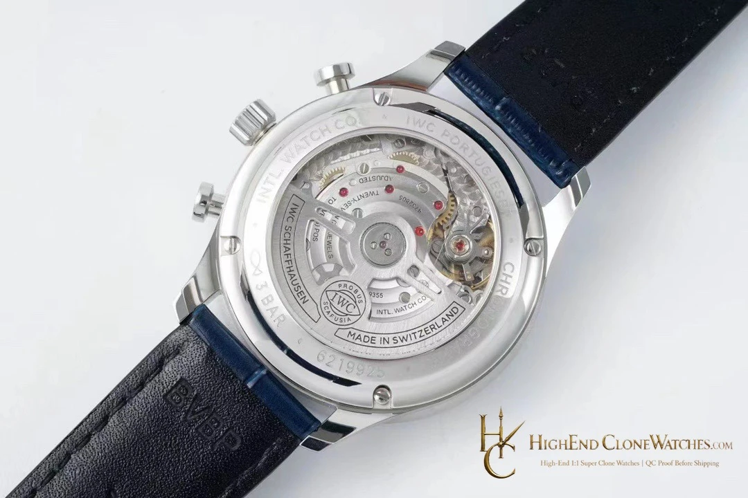 IWC Portugieser Chronograph White Dial 41mm IW371620 super clone watch angled view