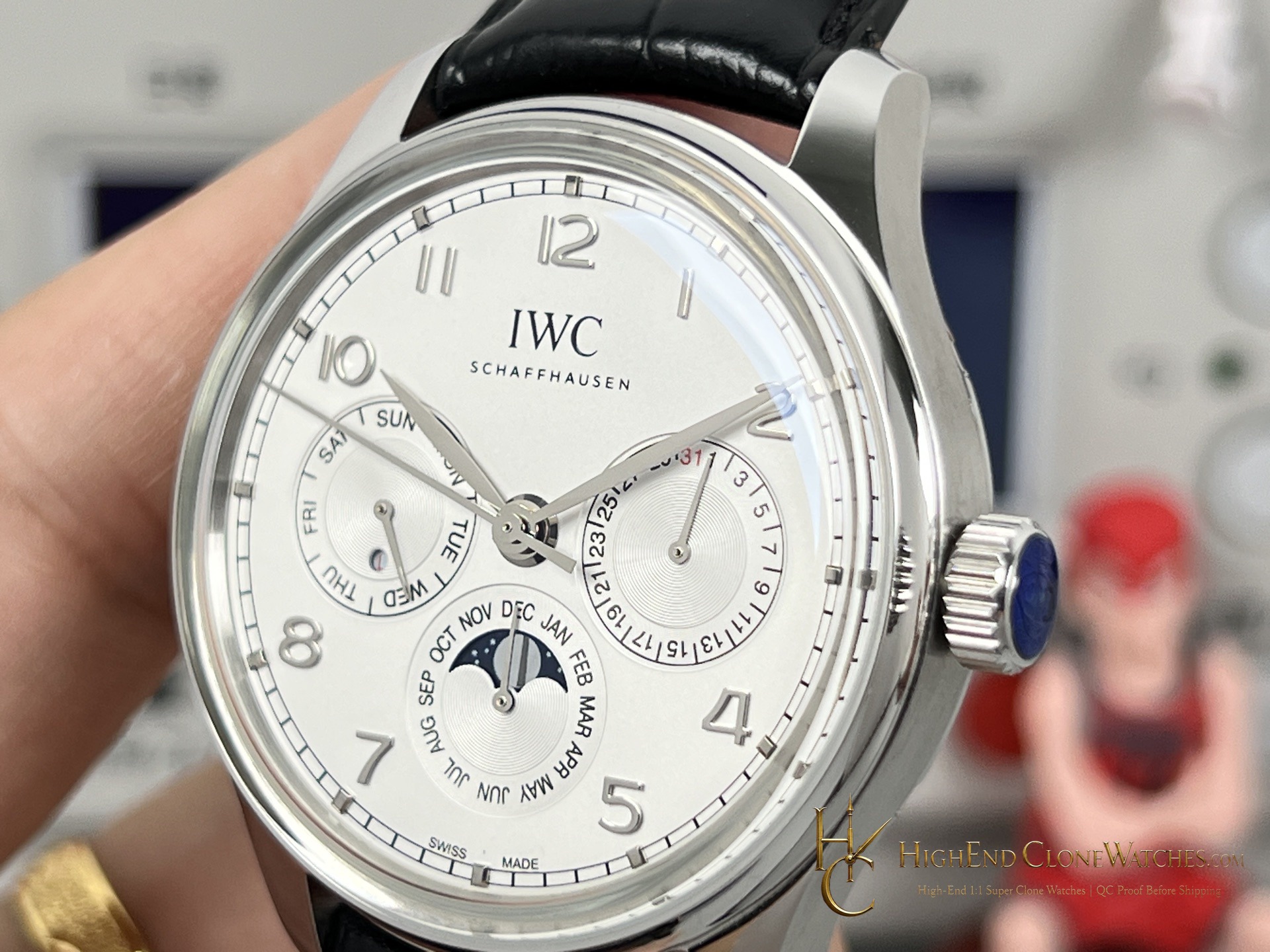 IWC Portugieser Perpetual Calendar 42mm IW344203 super clone watch side case profile