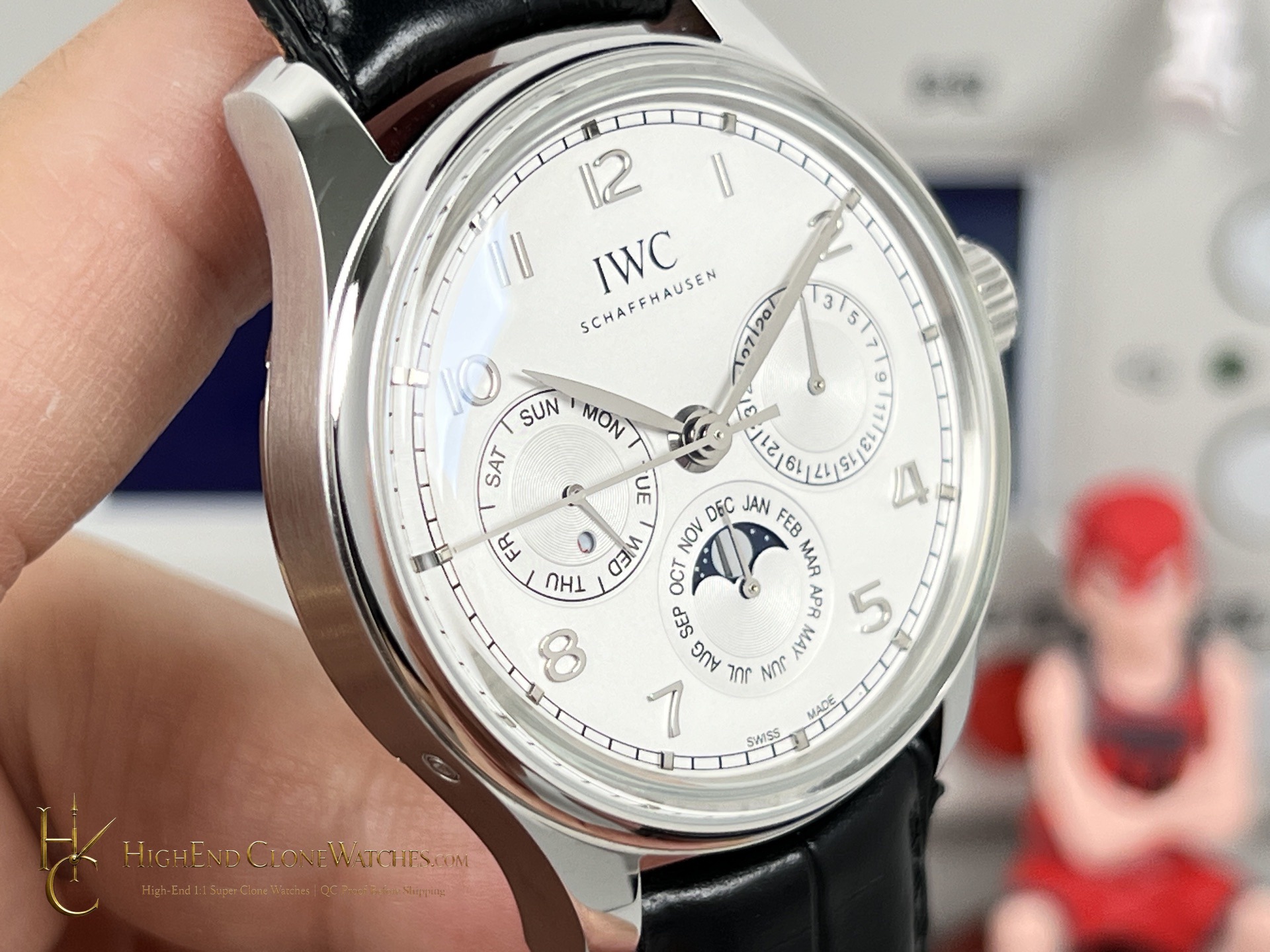 IWC Portugieser Perpetual Calendar 42mm IW344203 super clone watch bracelet or strap fit