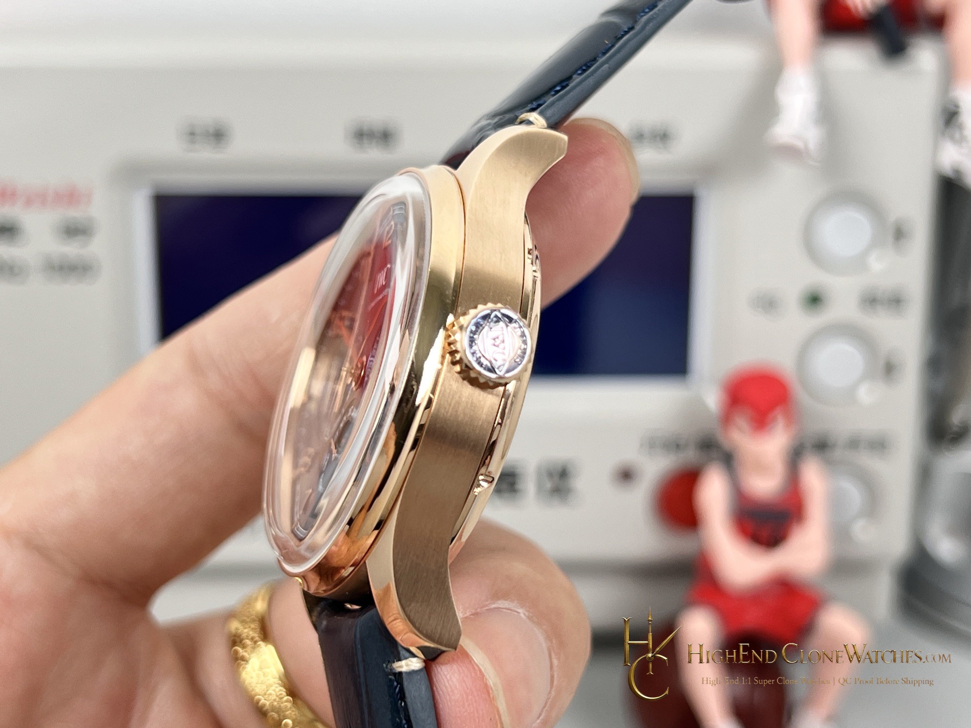 IWC Portugieser Rose Gold Blue Dial Perpetual Calendar 42mm IW344205 super clone watch caseback detail