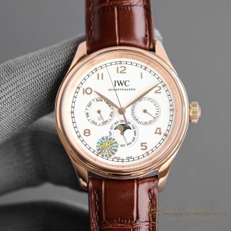 IWC Portugieser Rose Gold Perpetual Calendar 42mm IW344202 super clone watch dial detail