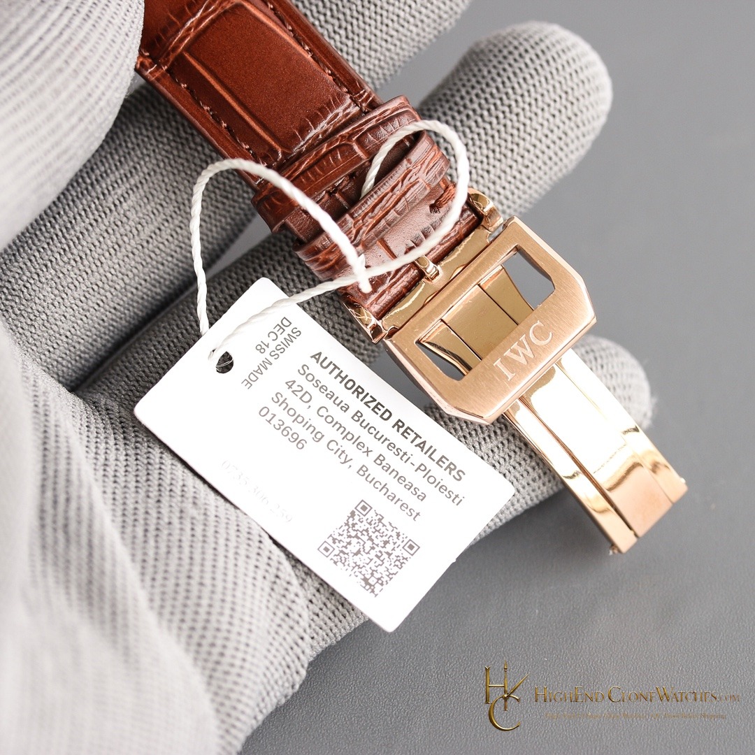 IWC Portugieser Rose Gold Perpetual Calendar 42mm IW344202 super clone watch wrist shot