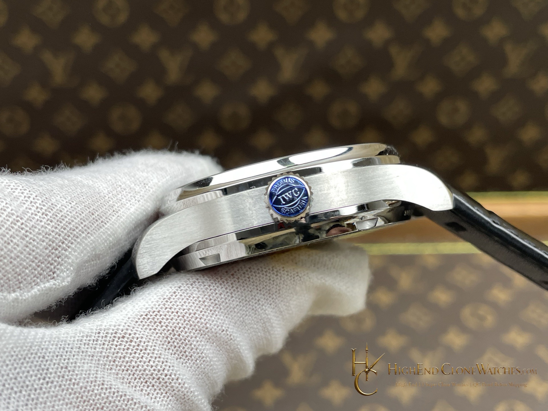 IWC Portuguese Automatic Blue Dial 42.3mm IW500710 super clone watch bezel detail
