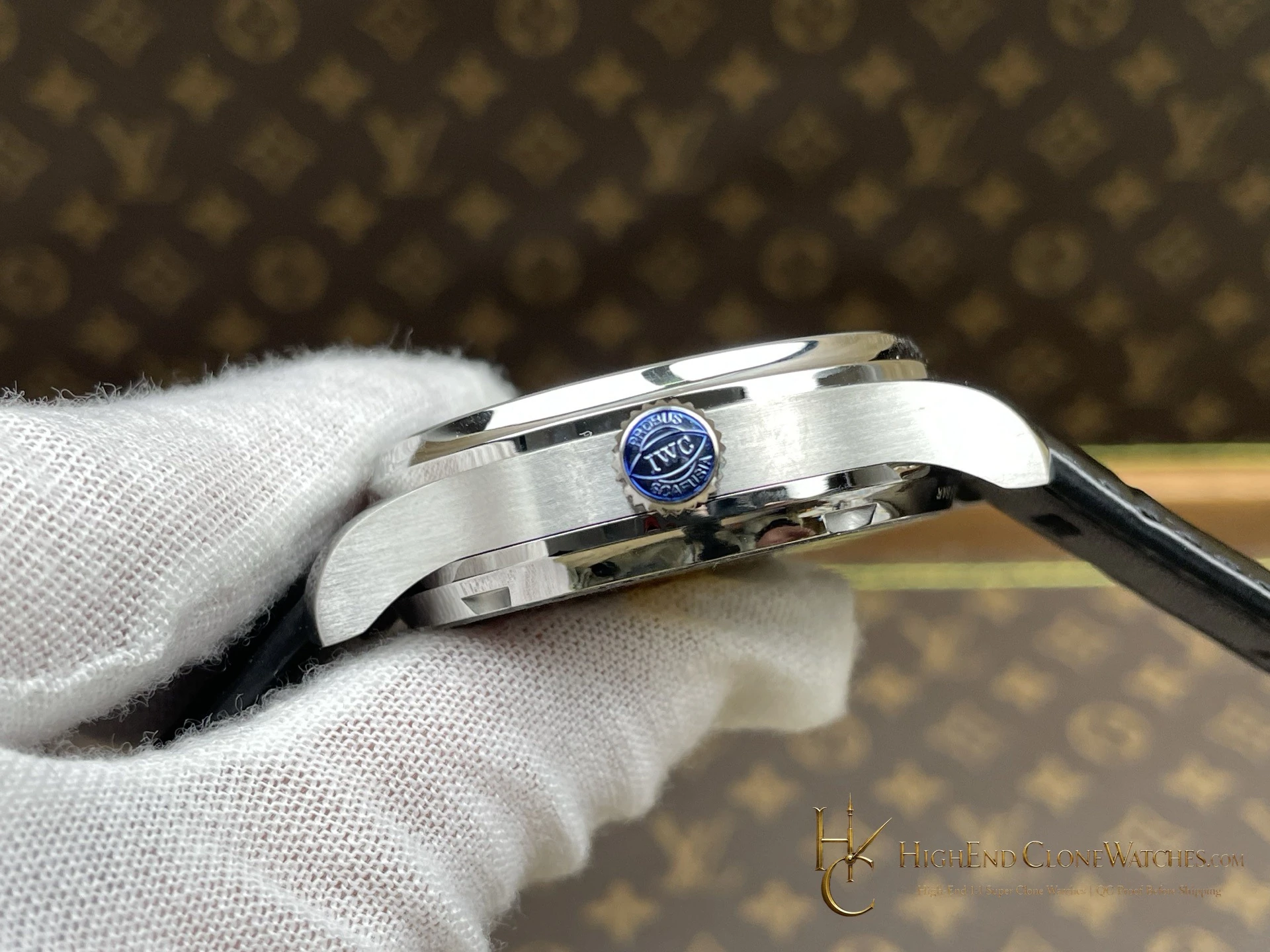 IWC Portuguese Automatic Blue Dial 42.3mm IW500710 super clone watch bezel detail