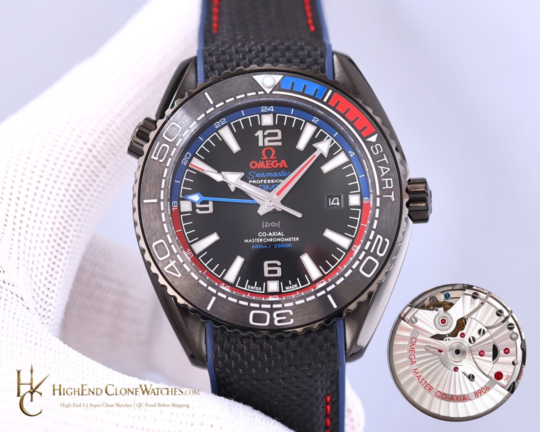 Omega Seamaster Planet Ocean 600M ETNZ Deep Black 215.92.46.22.01.004 45.5mm product view super clone watch