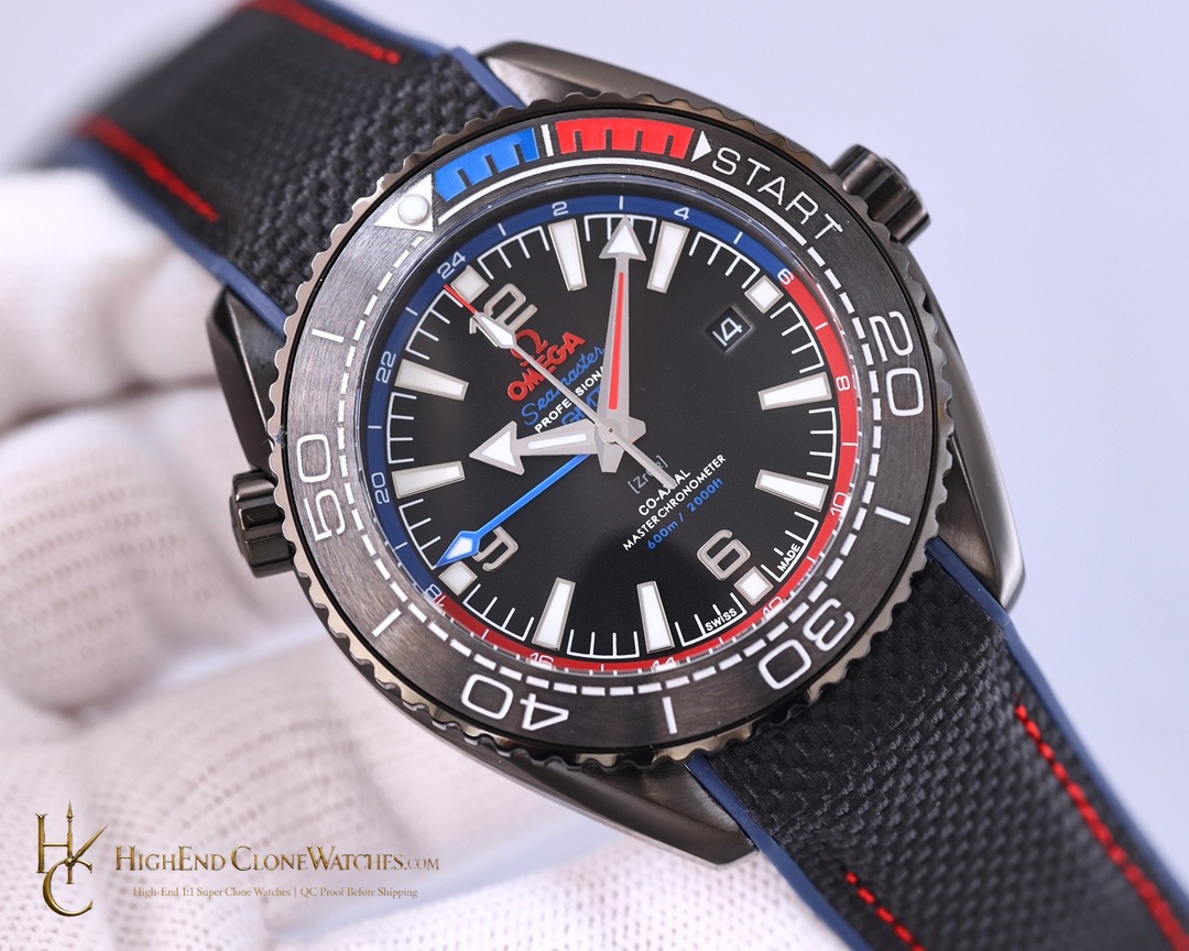 Omega Seamaster Planet Ocean 600M ETNZ Deep Black 215.92.46.22.01.004 45.5mm product view super clone watch