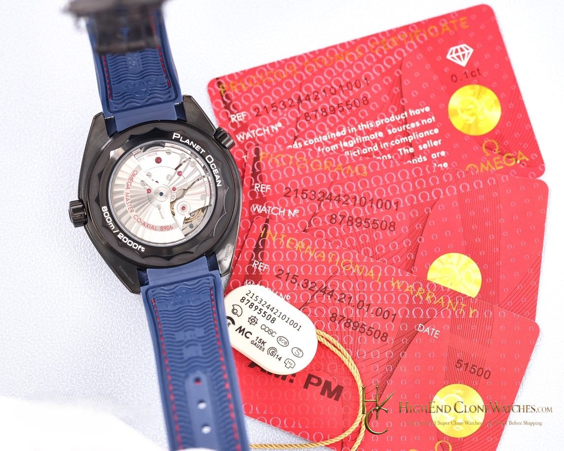 Omega Seamaster Planet Ocean 600M ETNZ Deep Black 215.92.46.22.01.004 45.5mm product view super clone watch
