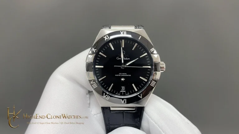 Omega Constellation steel on leather strap 131.33.41.21.01.001 41mm product view super clone watch