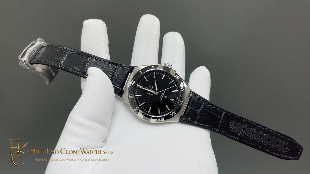 Omega Constellation steel on leather strap 131.33.41.21.01.001 41mm product view super clone watch