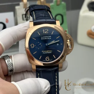 Panerai 18K Rose Gold Blue Dial Luminor Marina Goldtech PAM1114 product view super clone watch