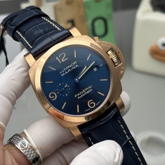Panerai 18K Rose Gold Blue Dial Luminor Marina Goldtech PAM1114 product view super clone watch