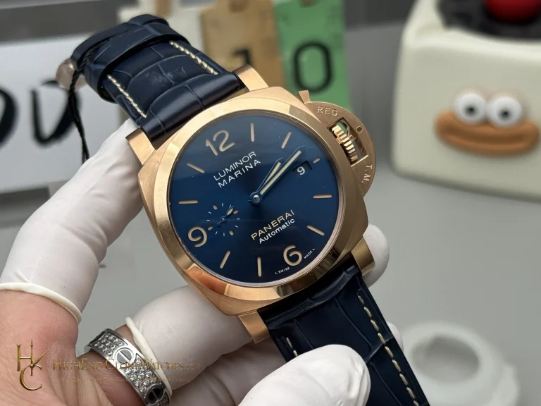 Panerai 18K Rose Gold Blue Dial Luminor Marina Goldtech PAM1114 product view super clone watch