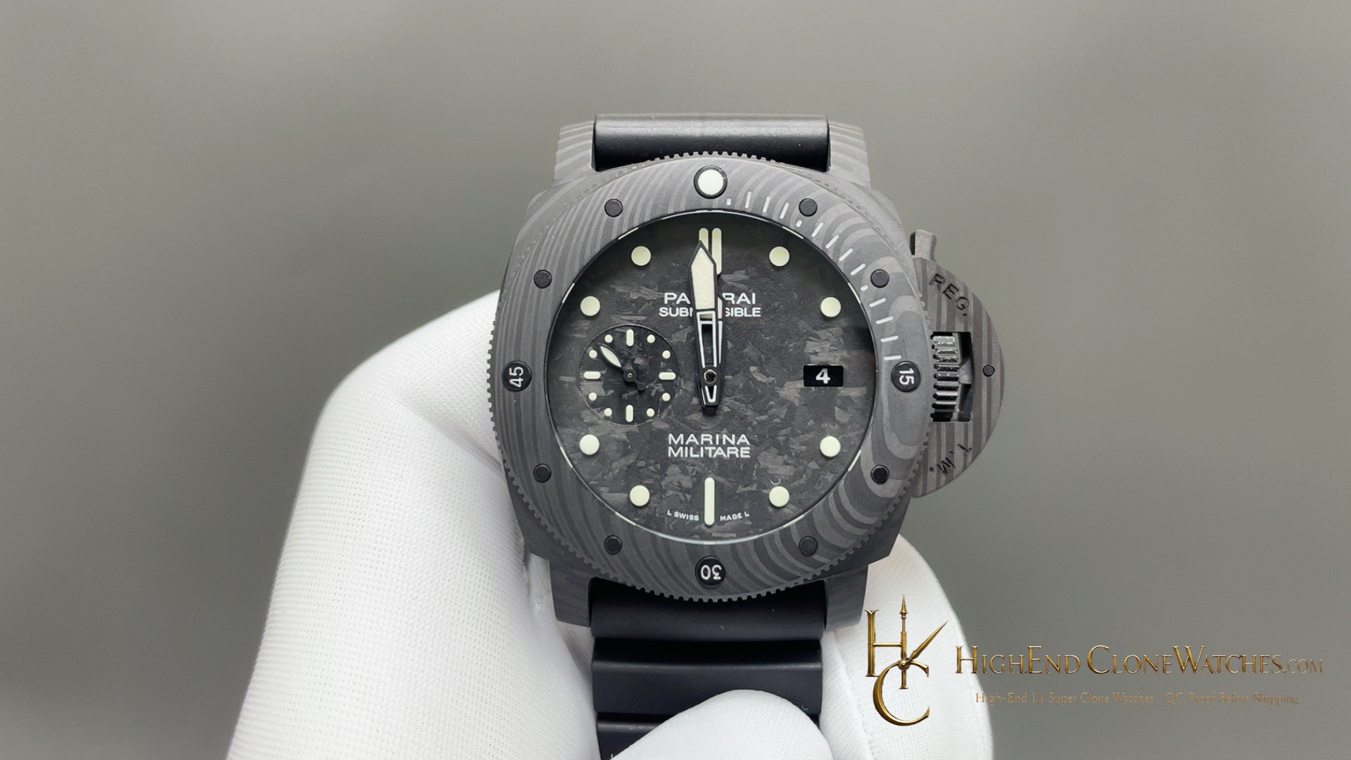 Panerai Submersible Marina Militare Carbotech PAM00979 product view super clone watch