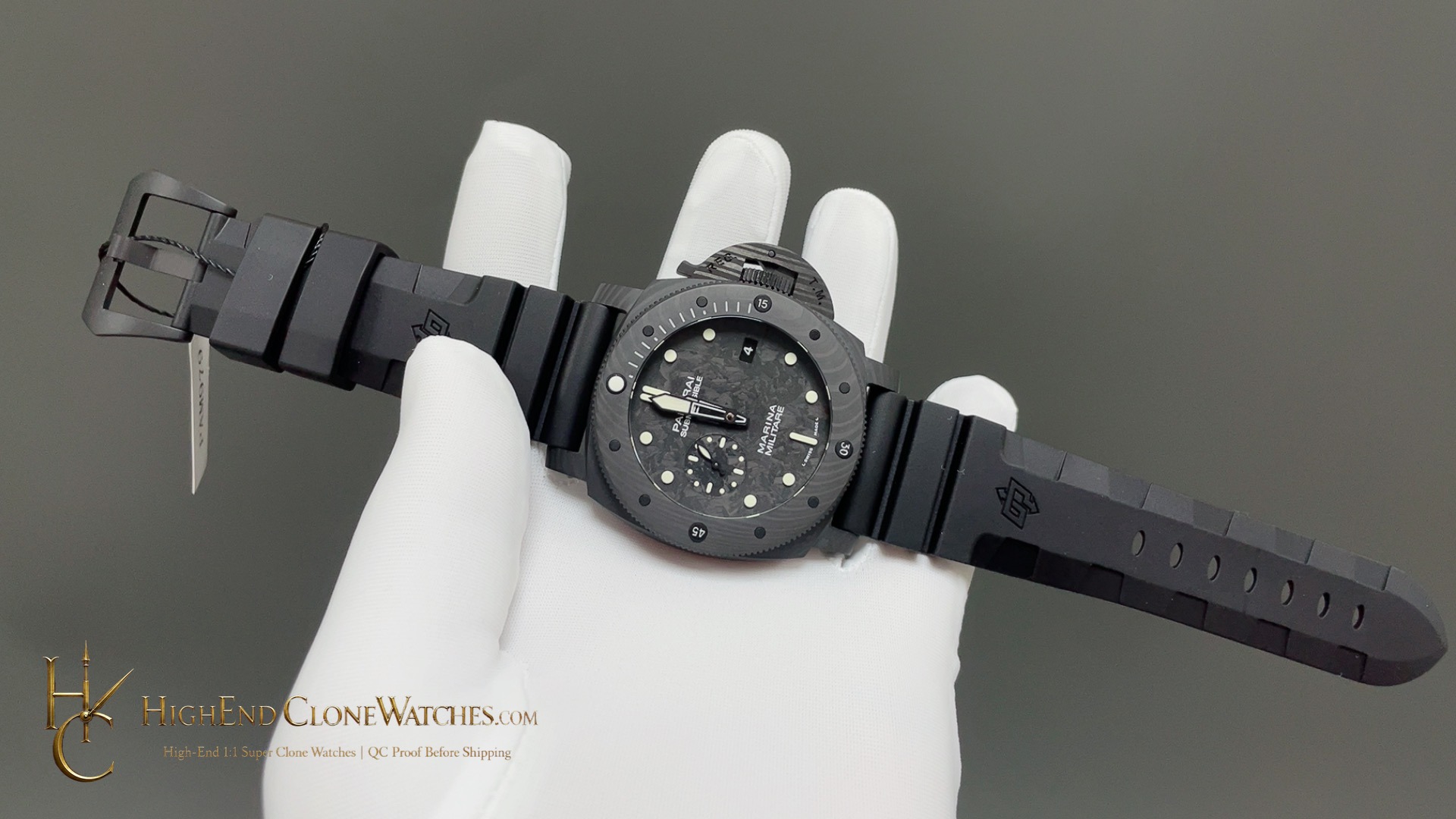 Panerai Submersible Marina Militare Carbotech PAM00979 product view super clone watch