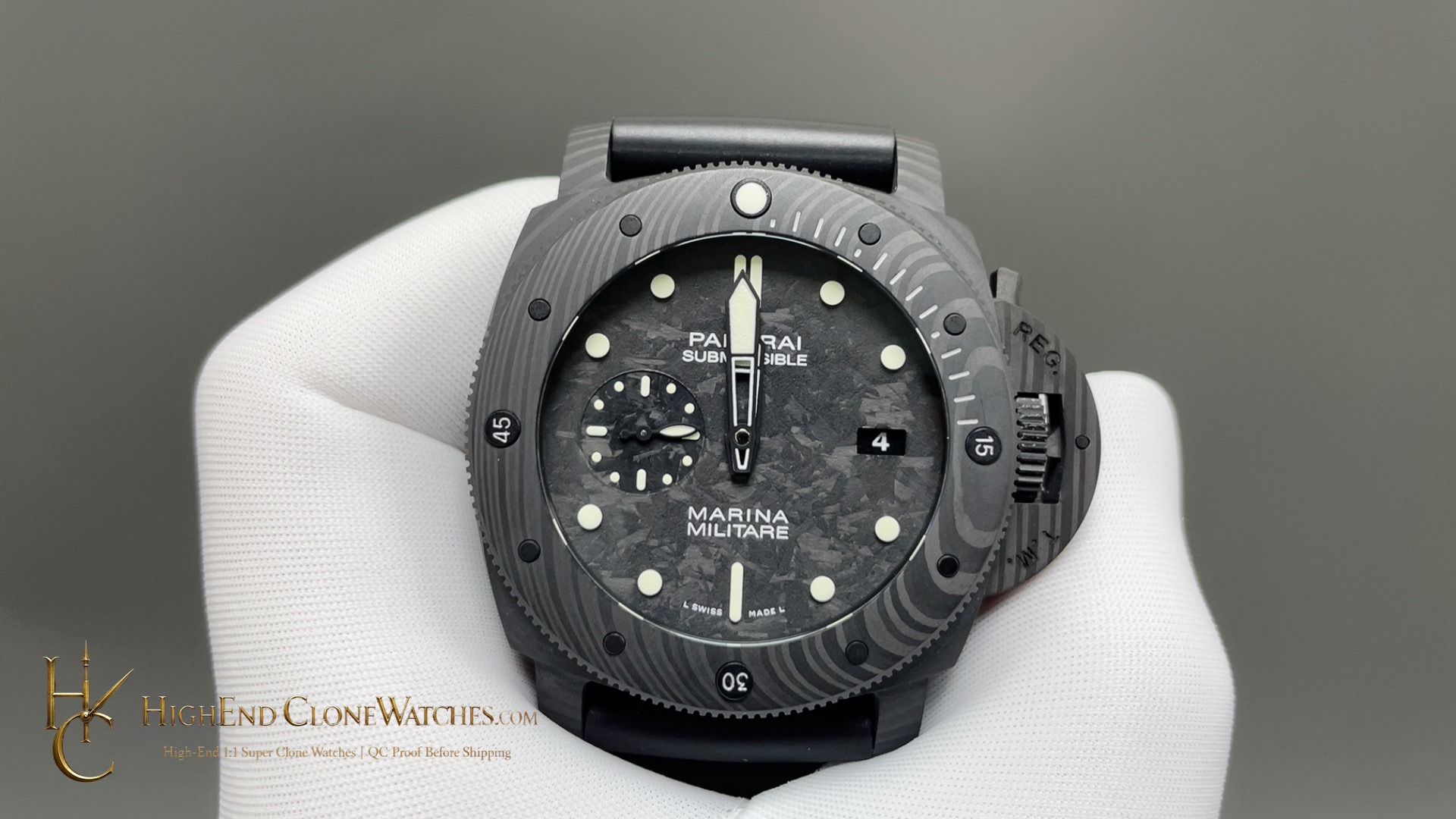 Panerai Submersible Marina Militare Carbotech PAM00979 product view super clone watch