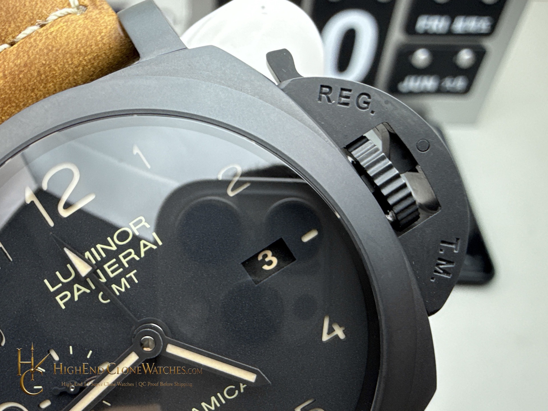 Panerai Luminor 1950 3 Days GMT Automatic PAM00441 Black Dial product view super clone watch
