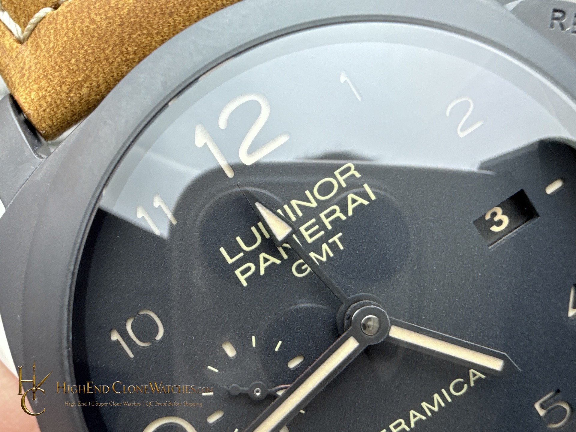 Panerai Luminor 1950 3 Days GMT Automatic PAM00441 Black Dial product view super clone watch