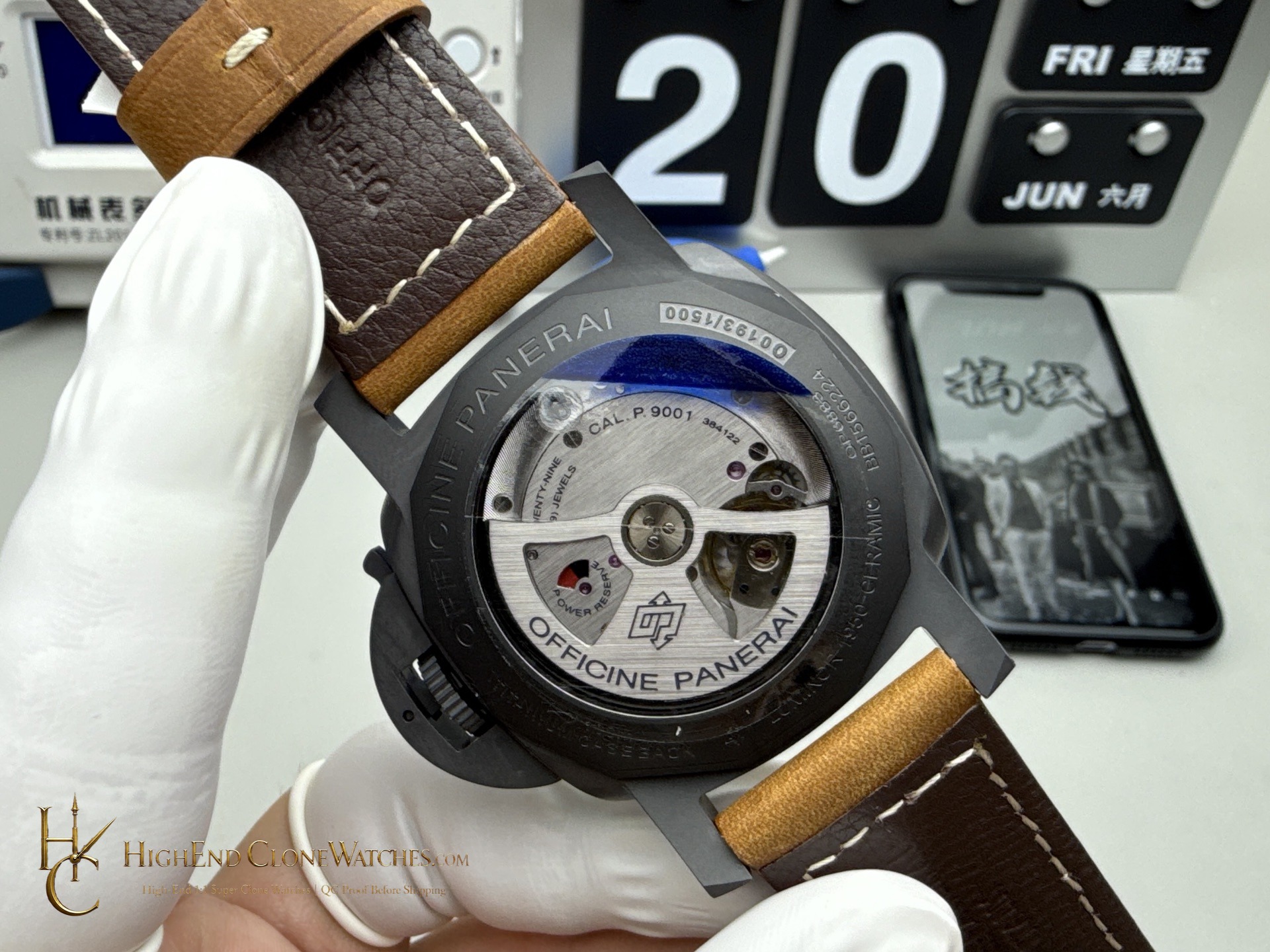 Panerai Luminor 1950 3 Days GMT Automatic PAM00441 Black Dial product view super clone watch