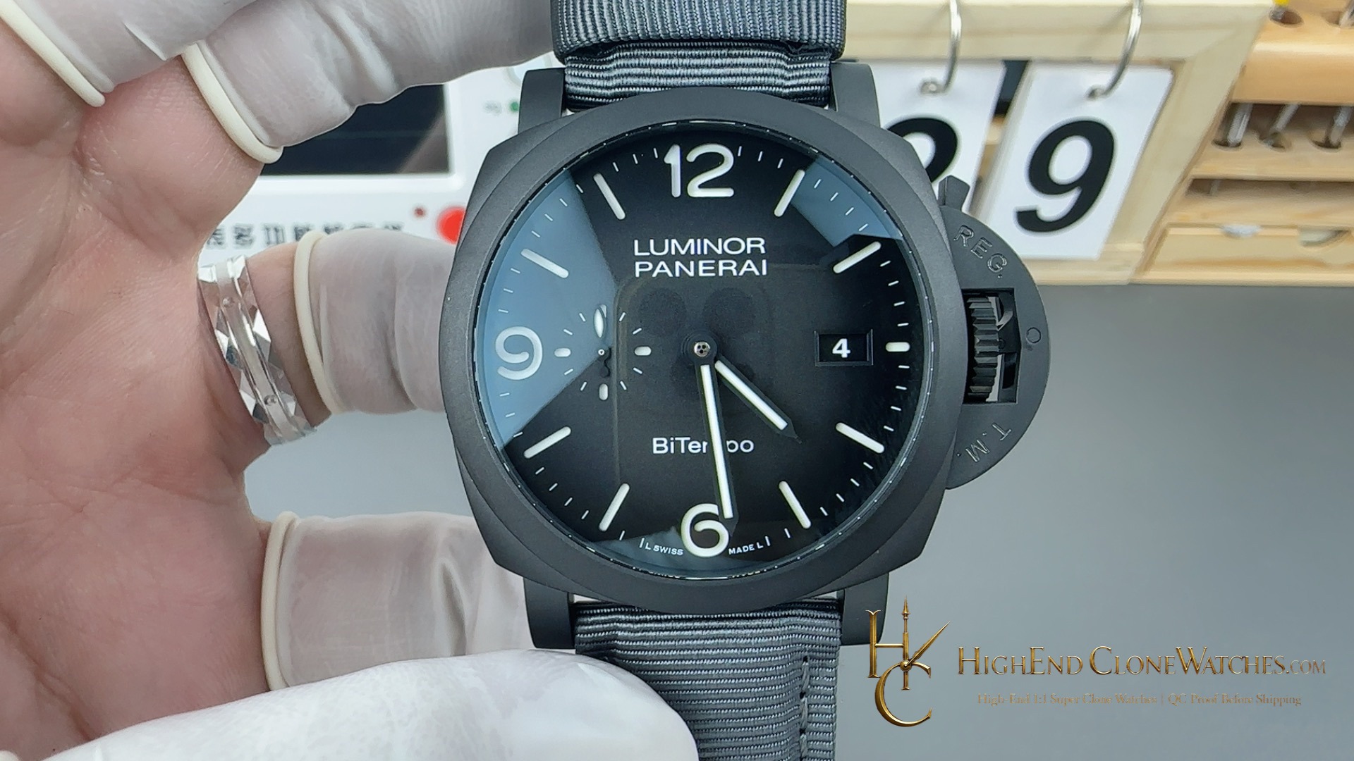 Panerai Luminor BiTempo Titanium DLC - New York PAM01467 44mm product view super clone watch