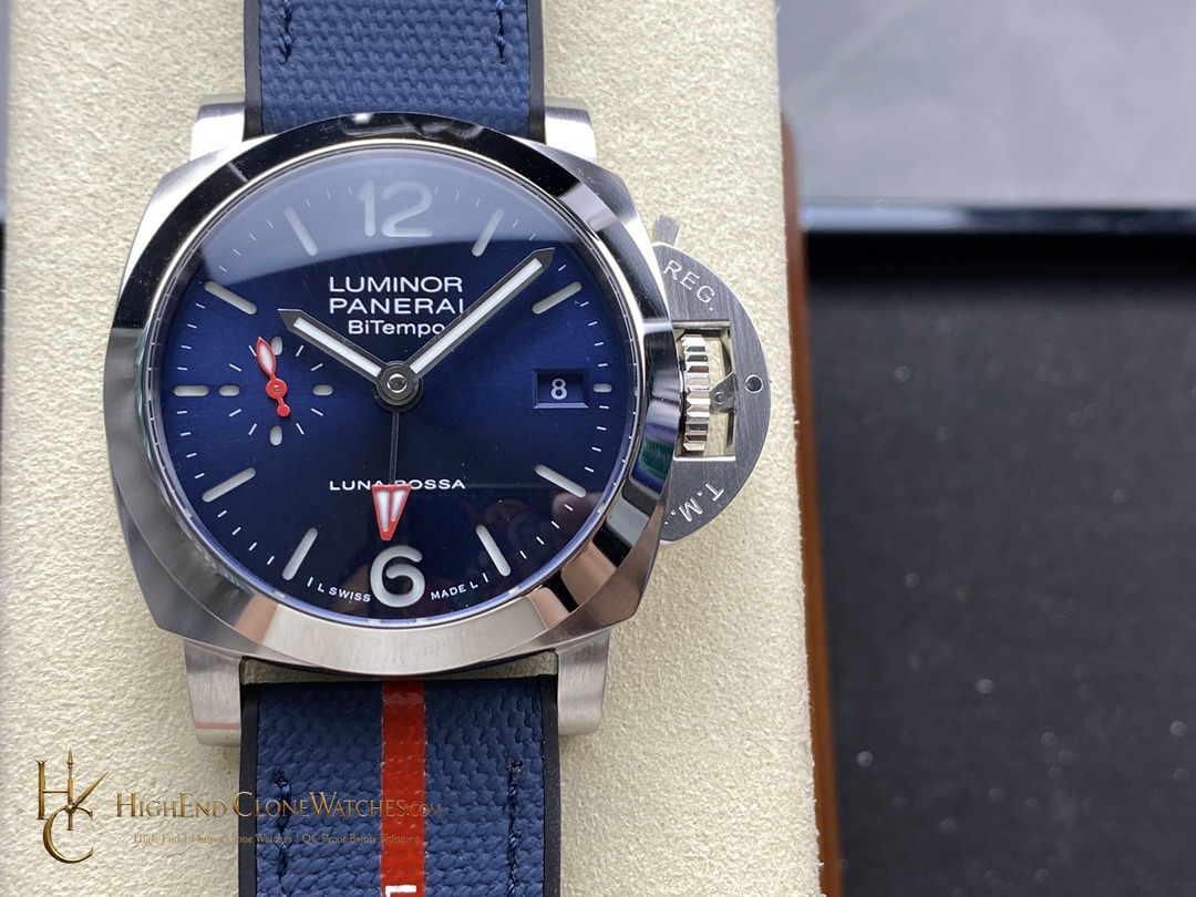 Panerai Luminor Quaranta BiTempo Luna Rossa PAM01404 product view super clone watch