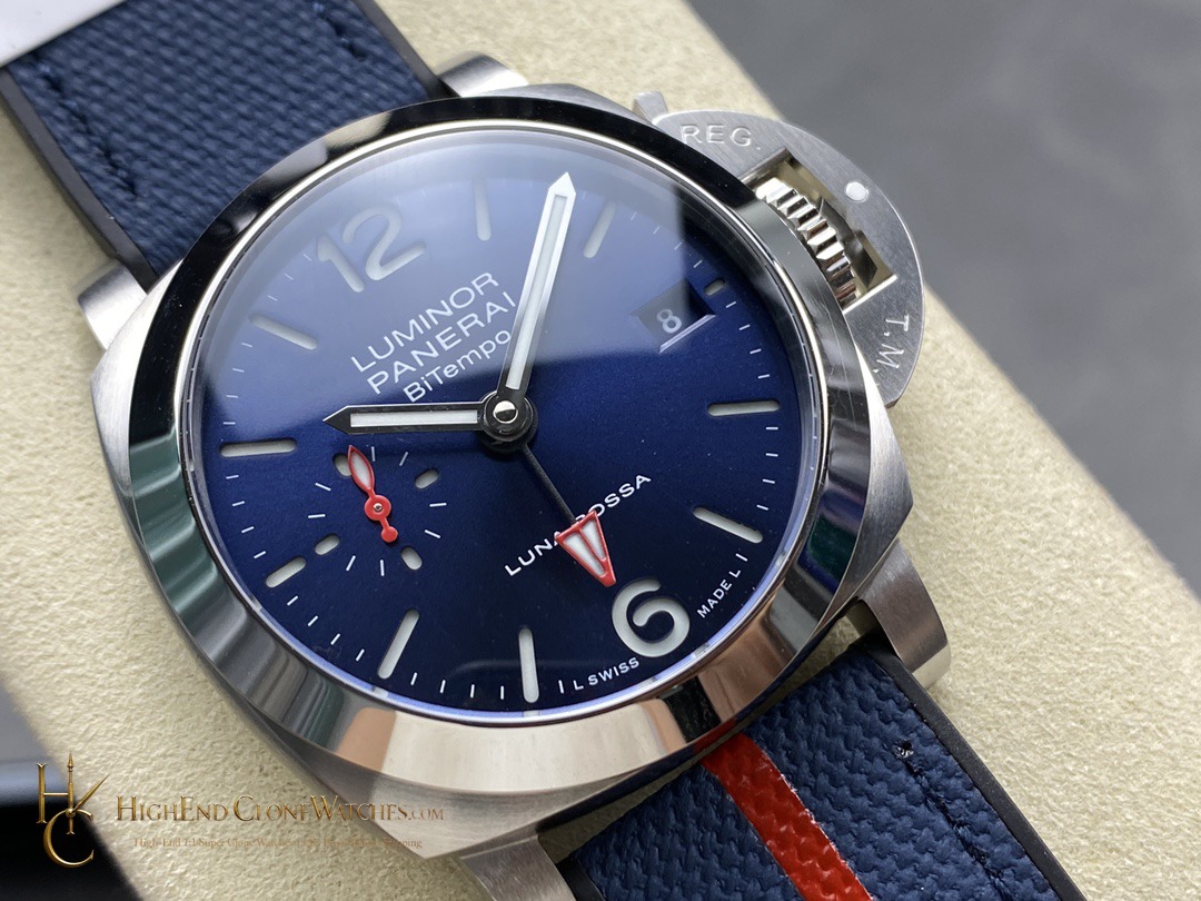 Panerai Luminor Quaranta BiTempo Luna Rossa PAM01404 product view super clone watch
